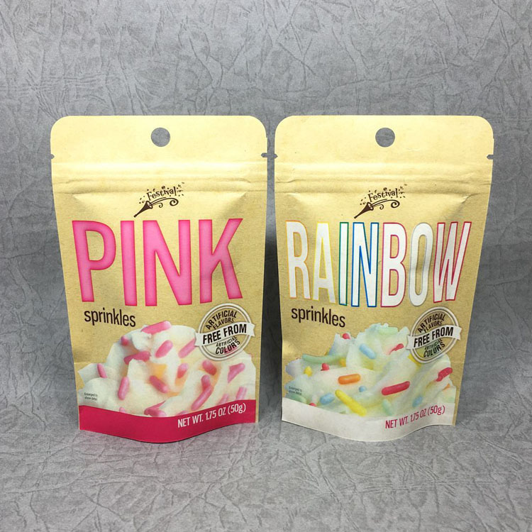 Custom Kraft Paper Zipper Stand-up Pouch Matte Clear - custom kraft paper custom flexible packaging