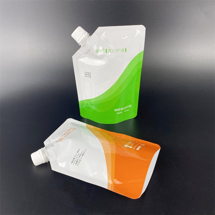 500ml Cosmetic Lotion and Hair Mask Spout Pouch - 500ml cosmetic lotion custom flexible packaging