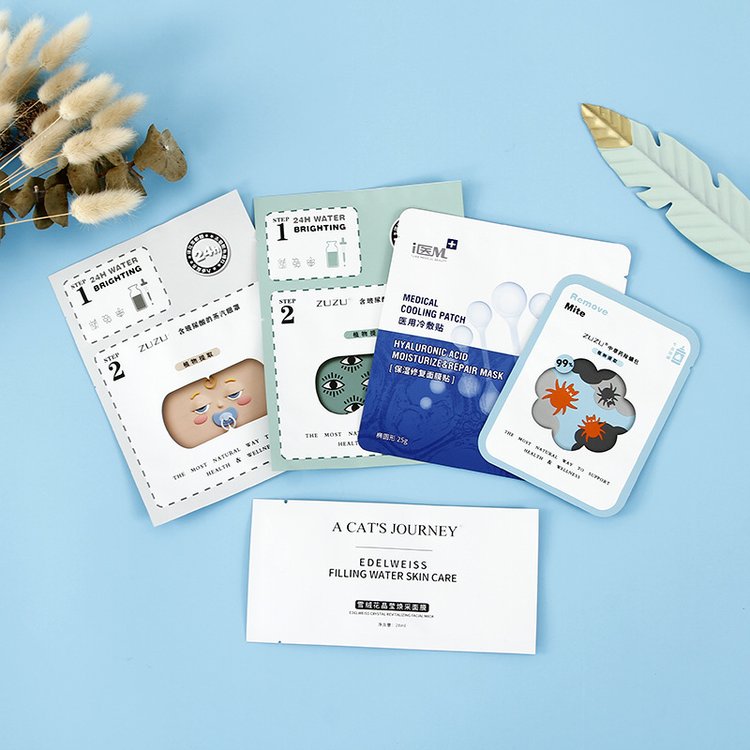 Cosmetic Mask and Skincare Zipper Packaging Pouch - cosmetic mask and custom flexible packaging