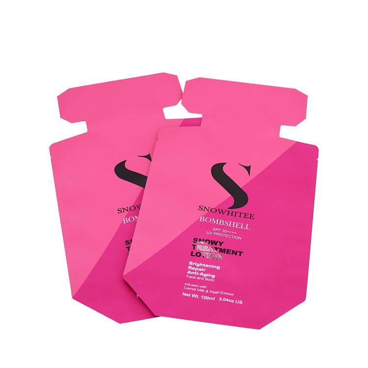 Shaped Cosmetic Sample Foil Packaging Pouch - shaped cosmetic sample custom flexible packaging