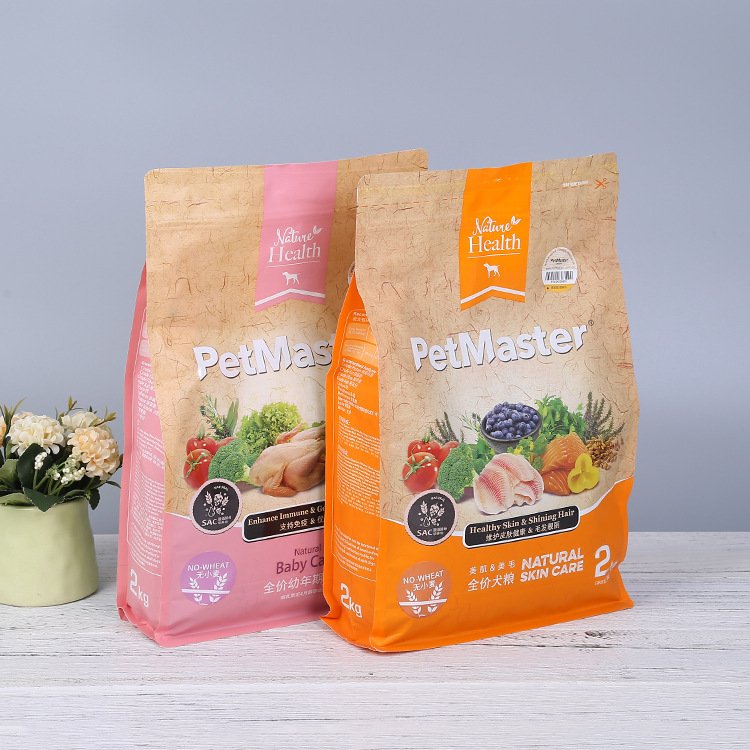 Flat-bottom Pet Food Zipper Cat Packaging Bag for Dog - flat-bottom pet food custom flexible packaging