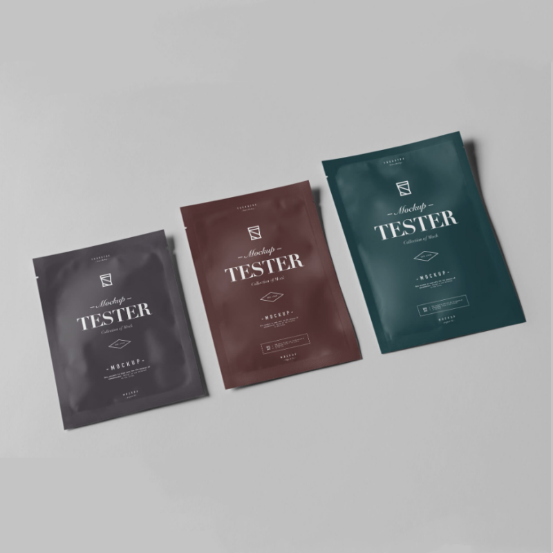 Cosmetic Three-side Seal Sample Sachet Foil for Mask Easy Tear Eye - cosmetic three-side seal custom flexible packaging