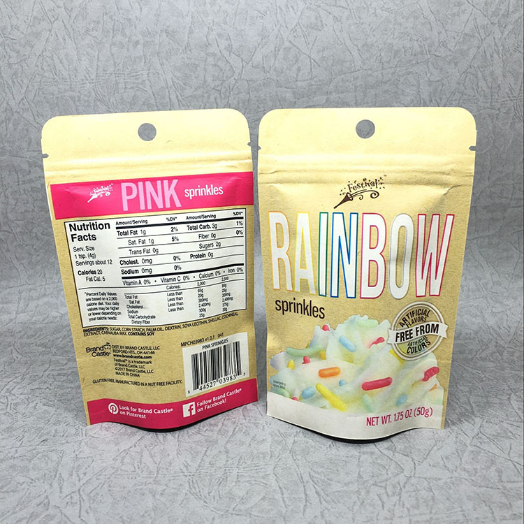 Zipper Matte Finish Kraft Window Pouch