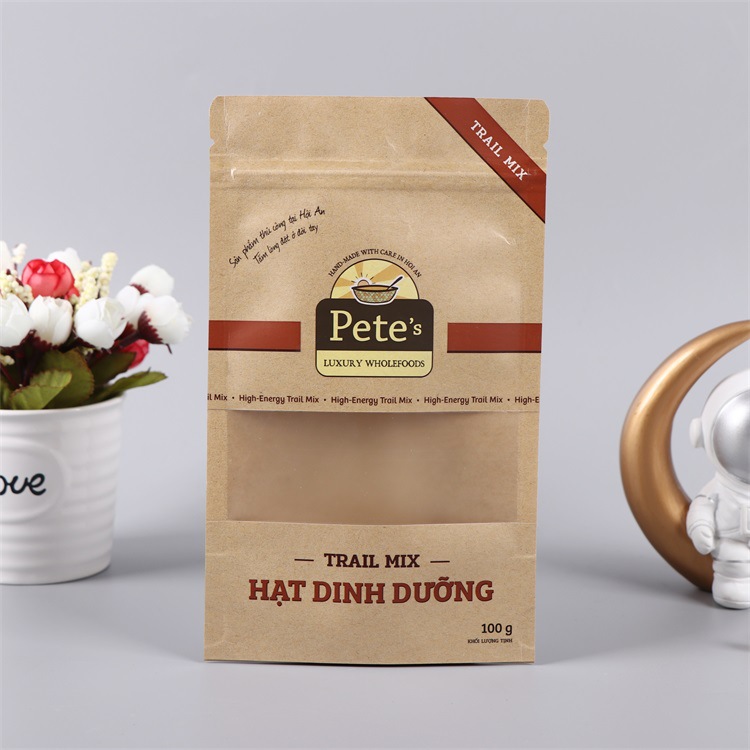 Zipper Tea Kraft Window Pouch