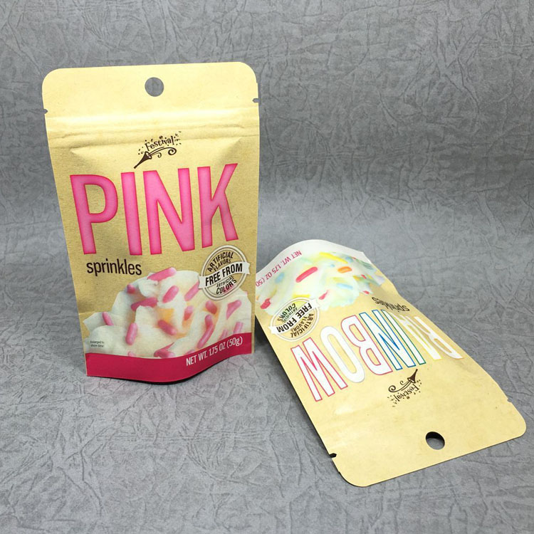 Zipper Matte Finish Kraft Window Pouch