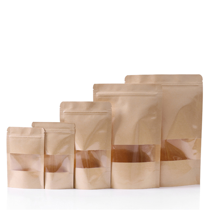 Zipper Tea Kraft Window Pouch